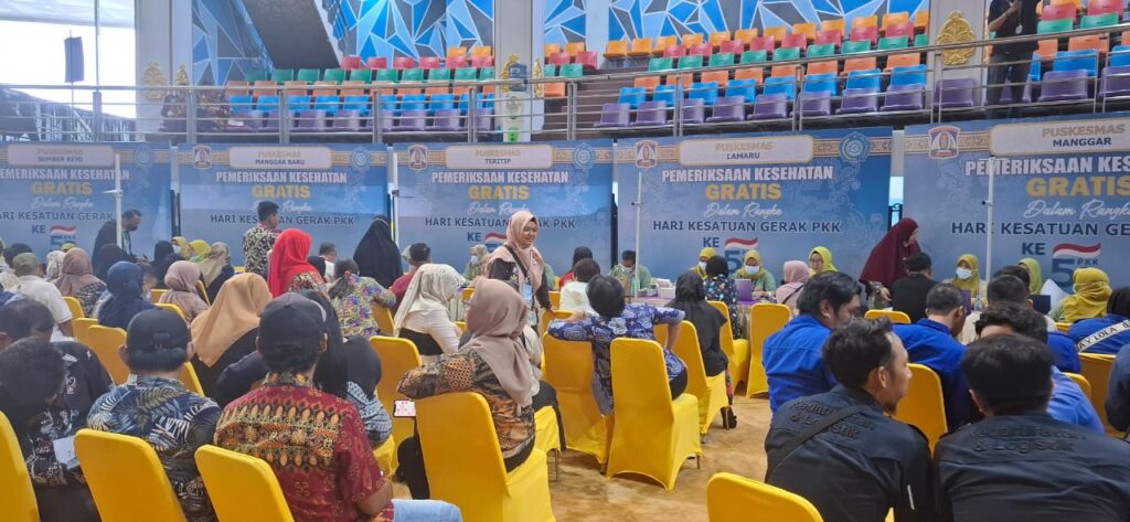Pemeriksaan Kesehatan Gratis di Arena HUT Dekranas ke 45 di BSCC Dome Balikpapan Banjir Peminat